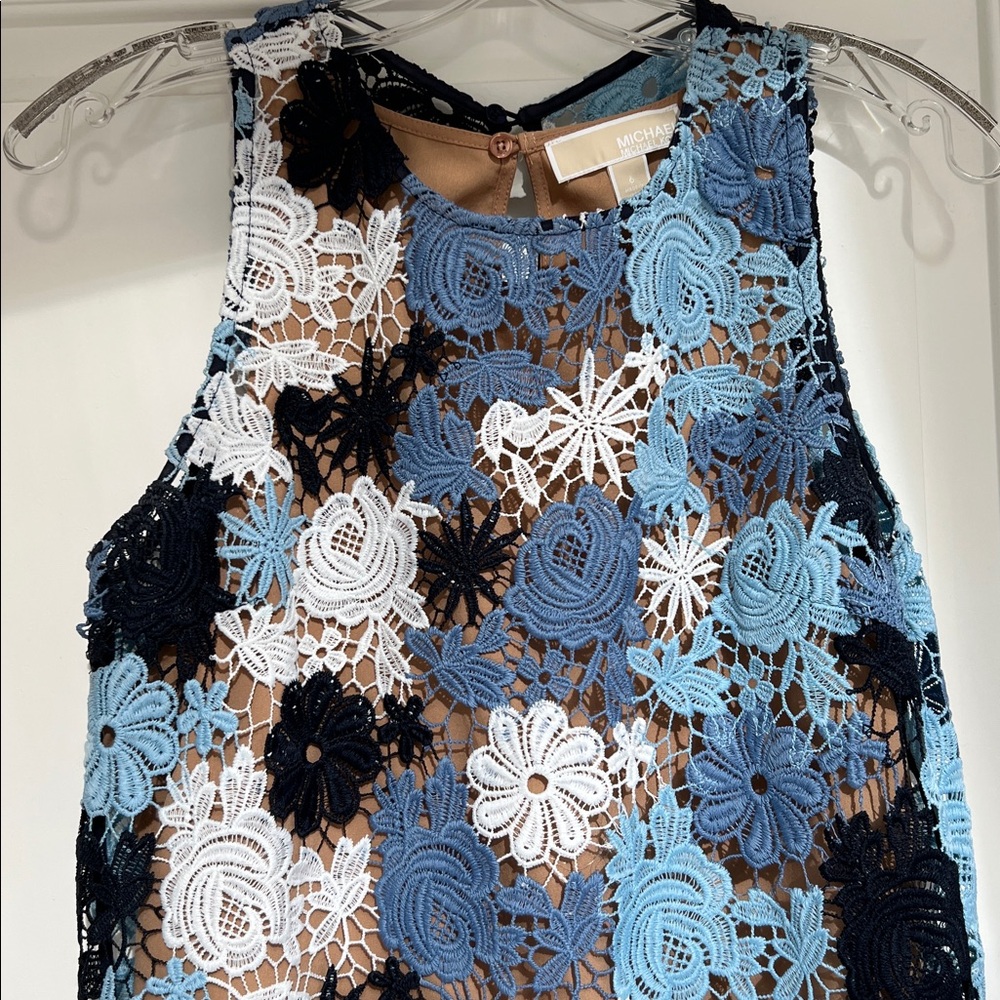 MICHAEL Michael Kors Floral Lace  Dress - Blue, Black, White